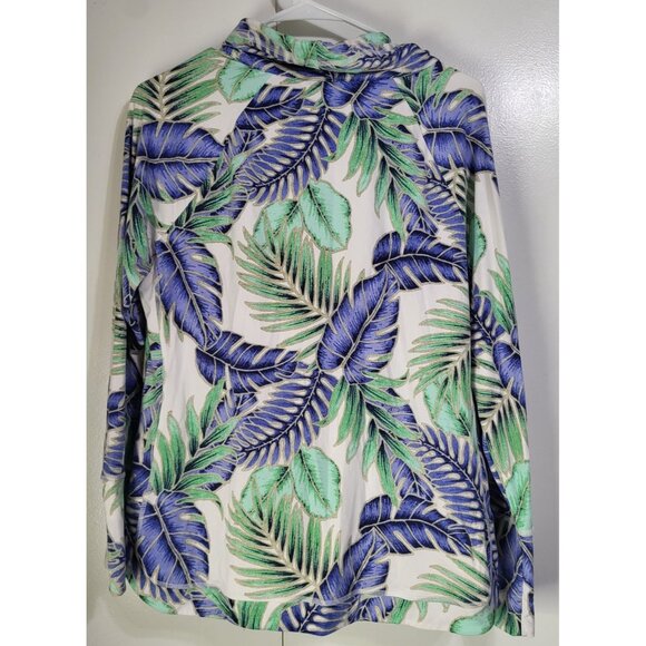 Tommy Bahama Small Island Zone Cowl Neck Pullover Blue Green NWT UPF Wicking - Picture 2 of 9